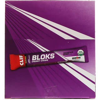 Clif Bar, Bloks（ブロックス）エナジーチュウズ、マウンテンベリー味、18袋、各60g（2.12オンス）