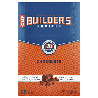Clif Bar, Μπάρα Πρωτεΐνης Builders®, Σοκολάτα, 12 Μπάρες, 2,40 oz (68 g) η καθεμία