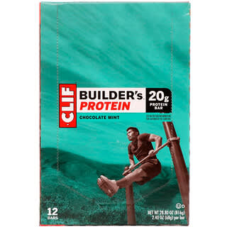 Clif Bar, Builder's Protein Riegel, Schokolade-Minze, 12 Riegel, je 68 g (2,40 oz.)