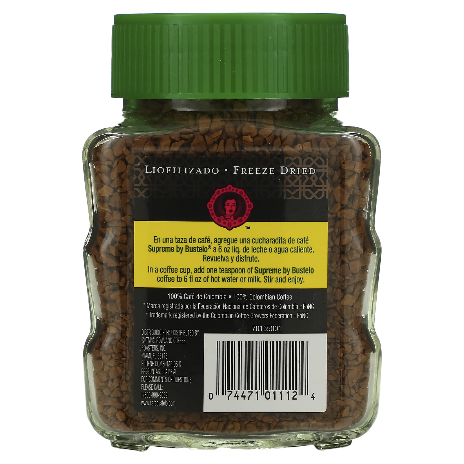 Café Bustelo, Supreme by Bustelo, Instant Coffee, Freeze Dried, Decaf