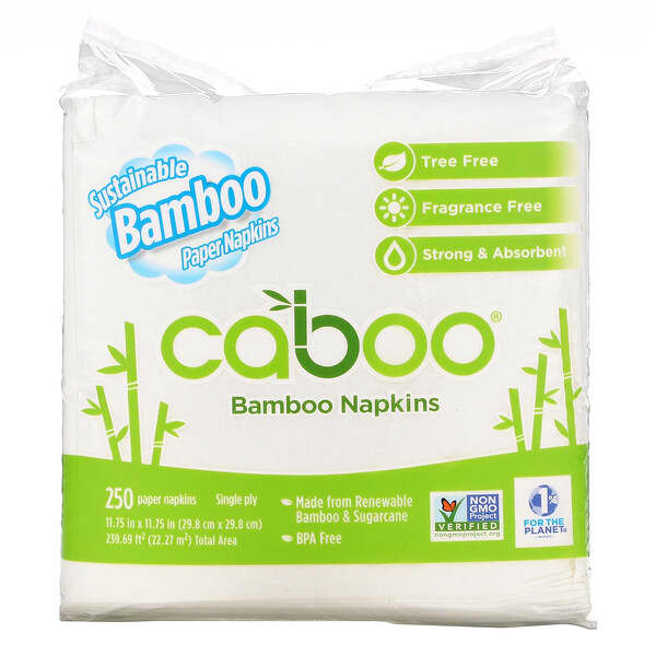 Caboo, Бамбуковые салфетки, 250 бумажных салфеток