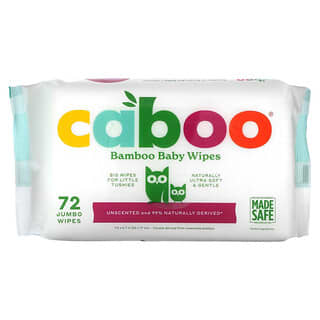 Caboo, Lingettes pour bébés en bambou, Non parfumées, 72 lingettes géantes
