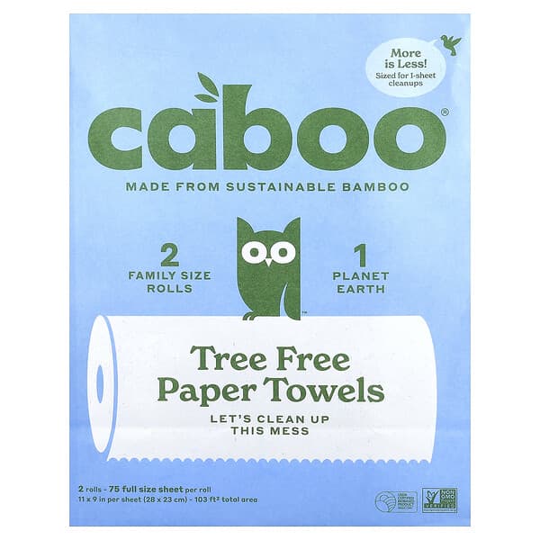 Caboo, Tree Free Paper Towels, 2 Rolls