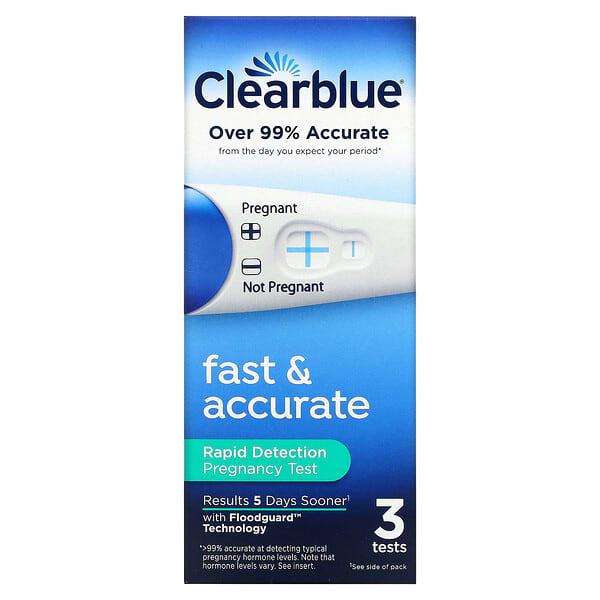 Clearblue, Fast &amp; Accurate，妊娠快速檢測試紙，3 片