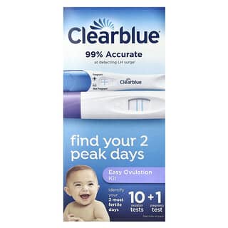 Clearblue, Easy Ovulation Kit, 10 тестов на овуляцию + 1 тест на беременность