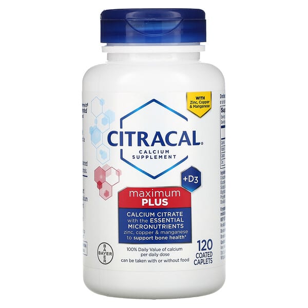 Citracal, Calcium-Ergänzungsmittel + D3, Maximum Plus, 120 überzogene Kapseln