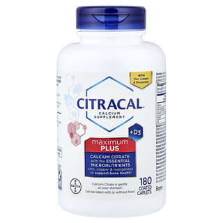 Citracal, Maximum Plus +D3, 180 Coated Caplets