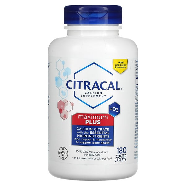 Citracal, Maximum Plus con vitamina D3, 180 comprimidos oblongos recubiertos