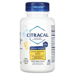 Citracal, Добавка кальция, медленное высвобождение 1200 + D3, 80 таблеток, покрытых оболочкой