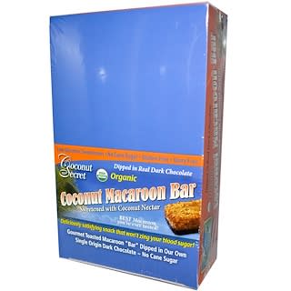 Coconut Secret, Органические классические батончики, миндальное печенье, 12 батончиков, 1,75 унции (50 г) каждый