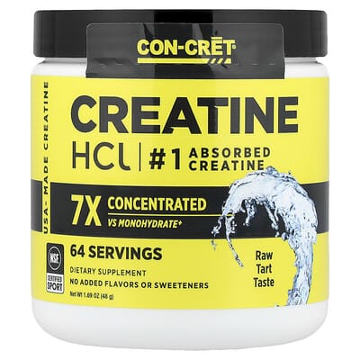 Con-Cret, Creat Hydrochloride with a Difference, Unflavored, 1.7 oz (48 g)