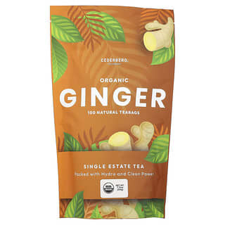 Cederberg Tea Co, Organic Ginger, Caffeine Free, 100 Natural Tea Bags, 7.76 oz (220 g)