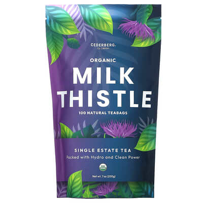 Cederberg Tea Co, Single Origin Tea, Organic Milk Thistle, Caffeine Free, 100 Natural Tea Bags, 7 oz (200 g)