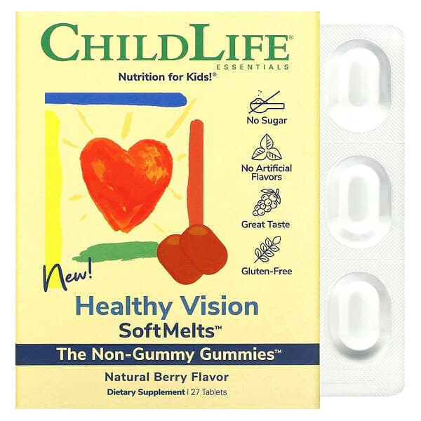 ChildLife, Healthy Vision SoftMelts, Natural Berry, 27 Tablets