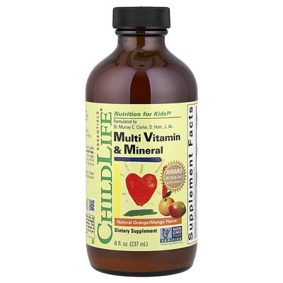 ChildLife Essentials, Multivitamin & Mineral, Natural Orange/Mango, 8 fl oz (237 ml)