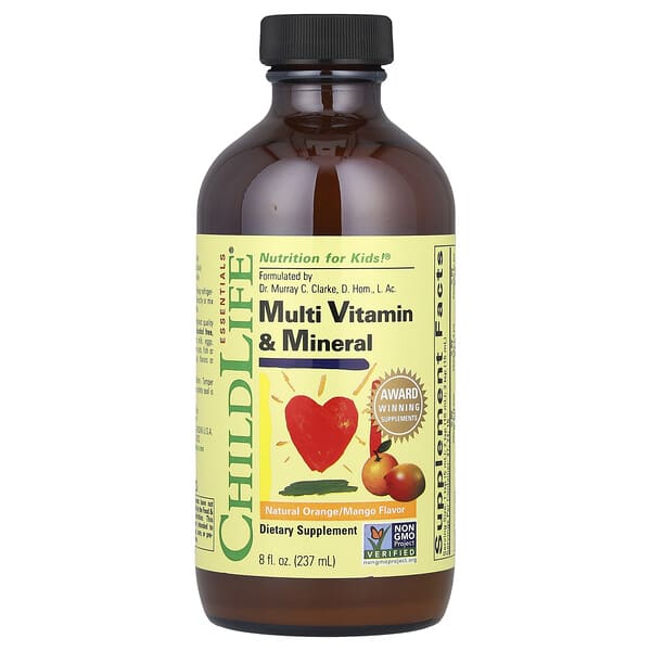 ChildLife Essentials, Esensial, Multivitamin & Mineral, Rasa Jeruk/Mangga Alami, 237 ml (8 ons cairan)