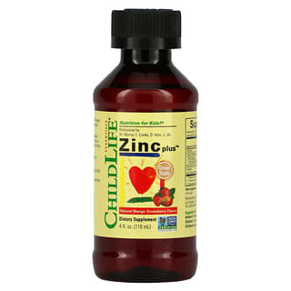 تشايلد لايف اسينشالز‏, Zinc Plus من Essentials، نكهة الفراولة والمانجو الطبيعية، 4 أونصات سائلة (118 مل)