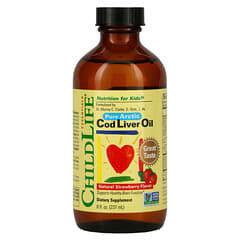 ChildLife Essentials, Aceite de hígado de bacalao ártico puro, Sabor natural a fresa, 237 ml (8 oz. líq.)