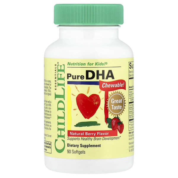 ChildLife Essentials, 純 DHA，天然漿果味，90 粒軟凝膠
