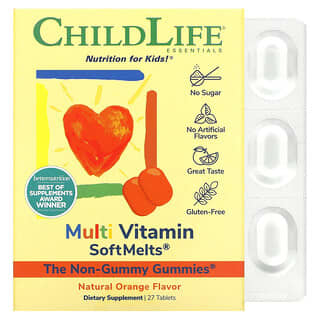 ChildLife, Multivitamínico SoftMelts, Sabor Natural de Laranja, 27 Comprimidos