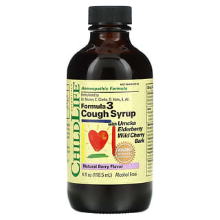 ChildLife, Essentials, Formula 3 Cough Syrup, Alcohol Free, Natural Berry, 4 fl oz (118.5 ml)