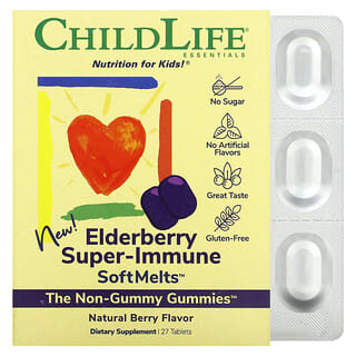 ChildLife, Elderberry Super-Immune SoftMelts, Natural Berry, 27 Tablets