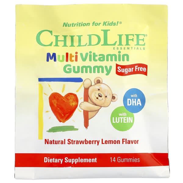 ChildLife Essentials, 多維生素軟糖，天然草莓檸檬，14 粒