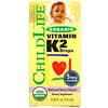 Organic Vitamin K2 Drops, Natural Berry, 5 mcg, 0.25 fl oz (7.5 ml)