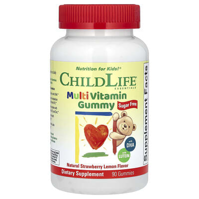 ChildLife Essentials, Multivitamin Gummies, Sugar-Free, Natural Strawberry Lemon Flavor, 90 Gummies