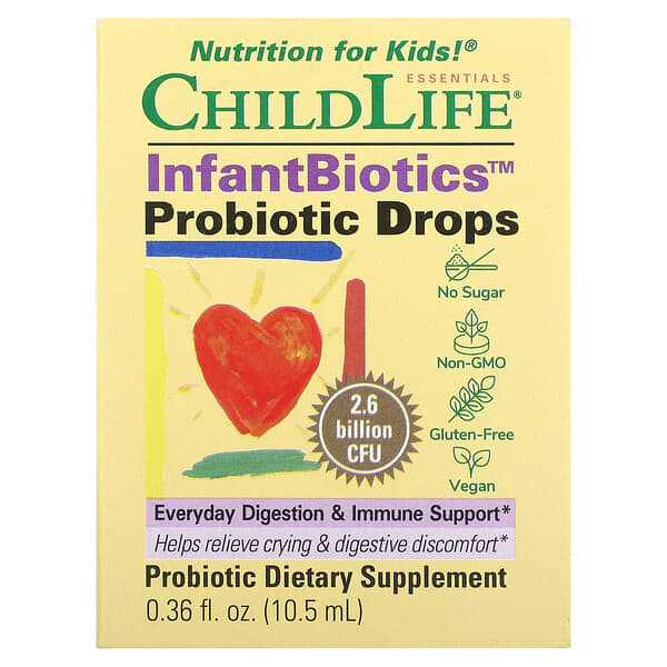 ChildLife, Essentials, InfantBiotics, Probiotic Drops, 2.6 Billion CFU, 0.36 fl oz (10.5 ml)