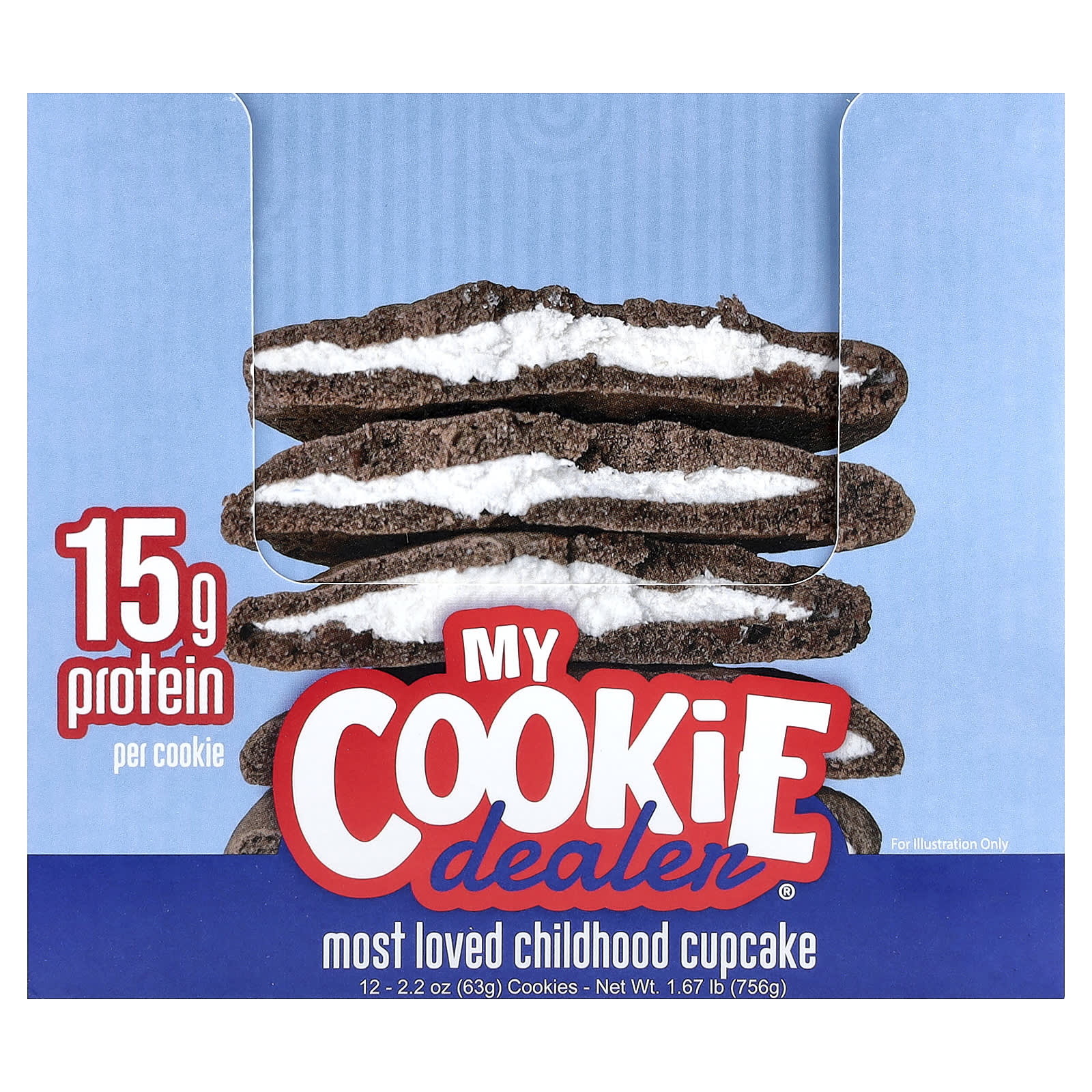 My Cookie Dealer Protein, протеиновое печенье, самое любимое кексы детства, 12 шт. по 63 г (2,2 унции)