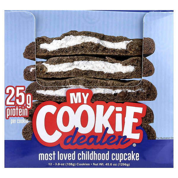 My Cookie Dealer Protein Protein Cookie, Most Loved Childhood Cupcake, 12 Cookies, 3.8 oz (108 g) Each