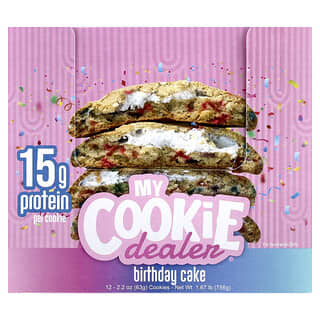 My Cookie Dealer Protein‏, עוגיית חלבון, עוגת יום הולדת, 12 עוגיות, 63 גרם (2.2 אונקיות) כל אחת