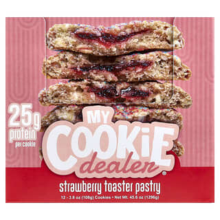 My Cookie Dealer Protein, Protein Cookie, Protein-Cookie, Erdbeer-Toastgebäck, 12 Kekse, je 108 g (3,8 oz.).
