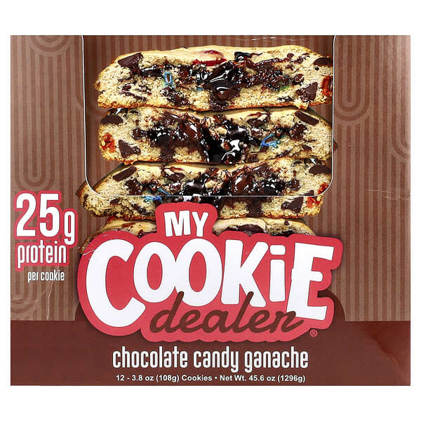 My Cookie Dealer Protein Protein Cookie, Chocolate Candy Ganache, 12 Cookies, 3.8 oz (108 g) Each