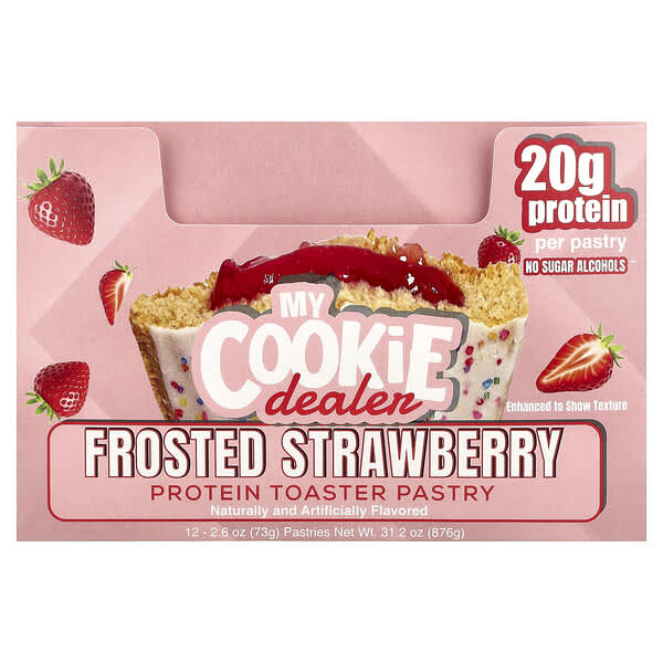 My Cookie Dealer Protein, Protein Toaster Pastry, Frosted Strawberry, 12 Pastries, 2.6 oz (73 g) Eac