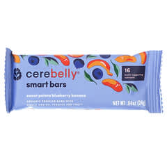 Cerebelly, Smart Bars, Organic Toddler Bars, Sweet Potato Blueberry Banana, 5 Bars, 0.84 oz (24 g) Each