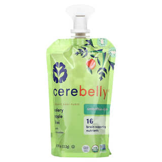 Cerebelly, Organic Baby Puree, Smoothie-Style, Celery, Apple, Kiwi with Cucumber, 4 oz (113 g)