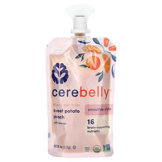Cerebelly, 有機嬰兒果泥，類奶昔，融合甘薯、白豆和芒果，4 盎司（113 克）
