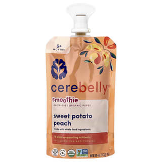 Cerebelly, Smoothie, Dairy-Free Organic Puree, 6+ Months, Sweet Potato, Peach, 4 oz (113 g)