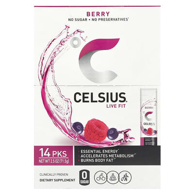 Celsius, Live Fit, Berry, 14 Packs, 0.18 oz (5.11 g) Each