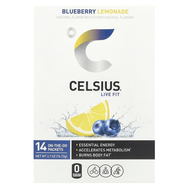Live Fit, Blueberry Lemonade, 14 On-The-Go Packets, 0.19 oz (5.48 g) Each