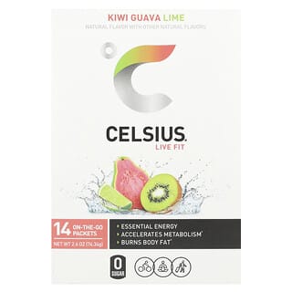 Celsius, Live Fit, Kiwi goyave et citron vert, 14 sachets à emporter, 5,31 g pièce