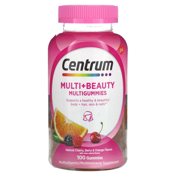 Centrum, Multi+Beauty 多維生素軟糖，天然櫻桃、漿果和橙味，100 粒
