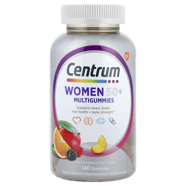 Centrum, 50세 이상 여성용 멀티 구미젤리, 천연 과일 혼합, 구미젤리 140개