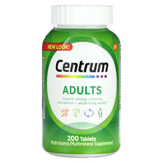Centrum, Suplementos multivitamínicos para adultos`` 200 comprimidos