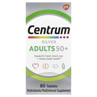 سينترم‏, أقراص فضية ، للبالغين فوق سن 50 عامًا ، 80 قرصًا
