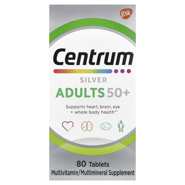 Centrum Silver, Adults 50+, 80 Tablets