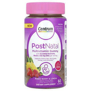 Centrum, PostNatal Multivitamin Gummy, Mixed Berry & Lemon, 60 Gummies