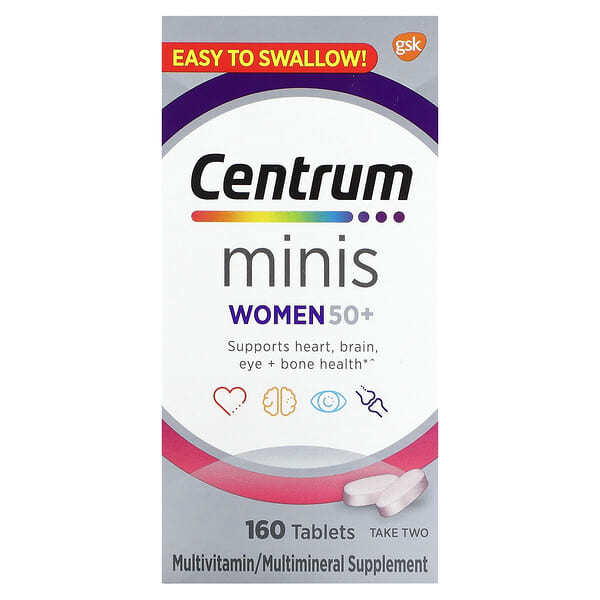 Centrum‏, נשים בגילאי 50+, מיני, מולטי-ויטמינים, 160 טבליות
